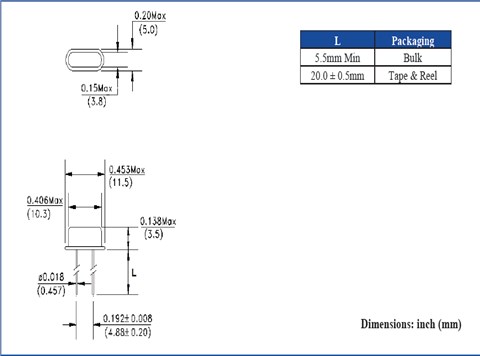 美国艾博康进口高性能晶振ABL,ABLS-20.000MHZ-B4-T插件晶振