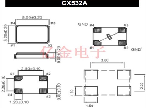 Cardinal卡迪纳尔CX532晶振,CX532Z-A2B3C5-70-20.0D18晶体谐振器