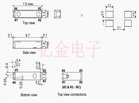 KX-327L晶振,12.87131,GEYER晶振,32.768KHz,12.5pF,±20ppm,7015谐振器