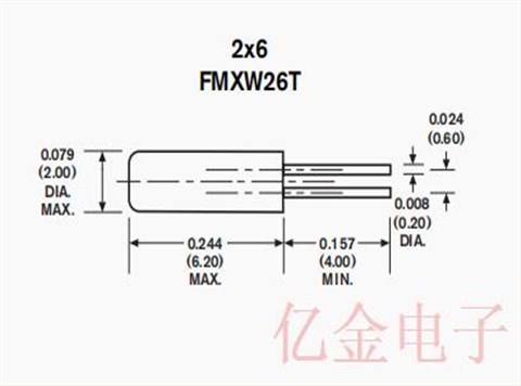 FMXW26T晶振,FMI石英晶体,圆柱晶振,美国进口晶振,32.768K晶振,时钟晶振