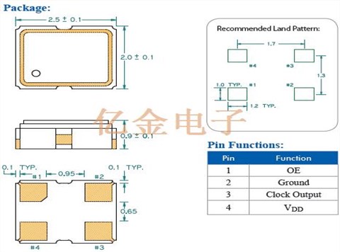 FJ2400002振荡器,笔记本电脑晶振,LVCMOS有源晶振,亚陶FJ晶振,2520进口贴片