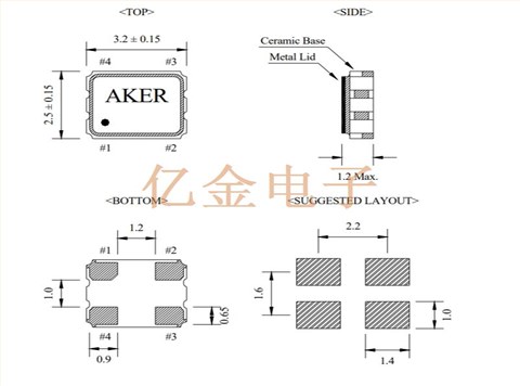 S3M025T-8.000-R,抗冲击晶振,蓝牙模块晶振