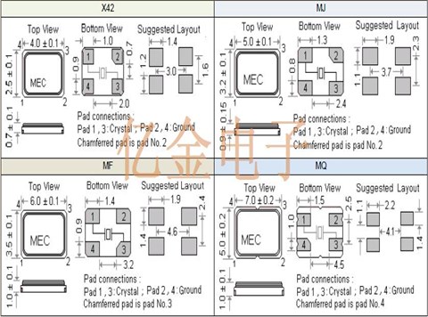 MJ-16.000-12-30/30/-40+85,MERCURY玛居礼晶振,5032无源晶振