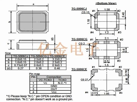 TG-5006CG-10V,EPSON温补晶振,2520小型贴片晶振