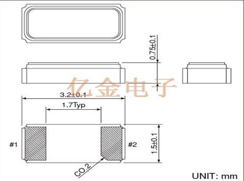 Q-SC32S0322070AAAF,Seiko精工晶振,3215两脚贴片晶振