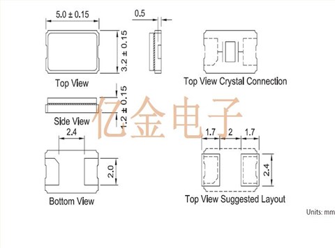 AA08000002,TXC节能型设备晶振,5032黑色面陶瓷晶振